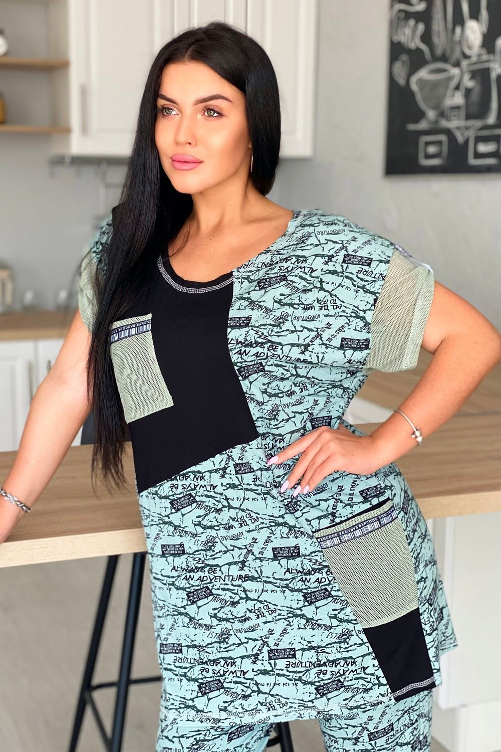 Туника 9056 - оливковый