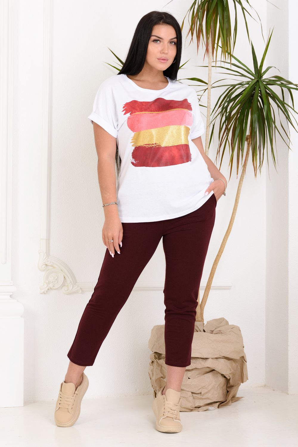 Брюки 4435 - бордовый