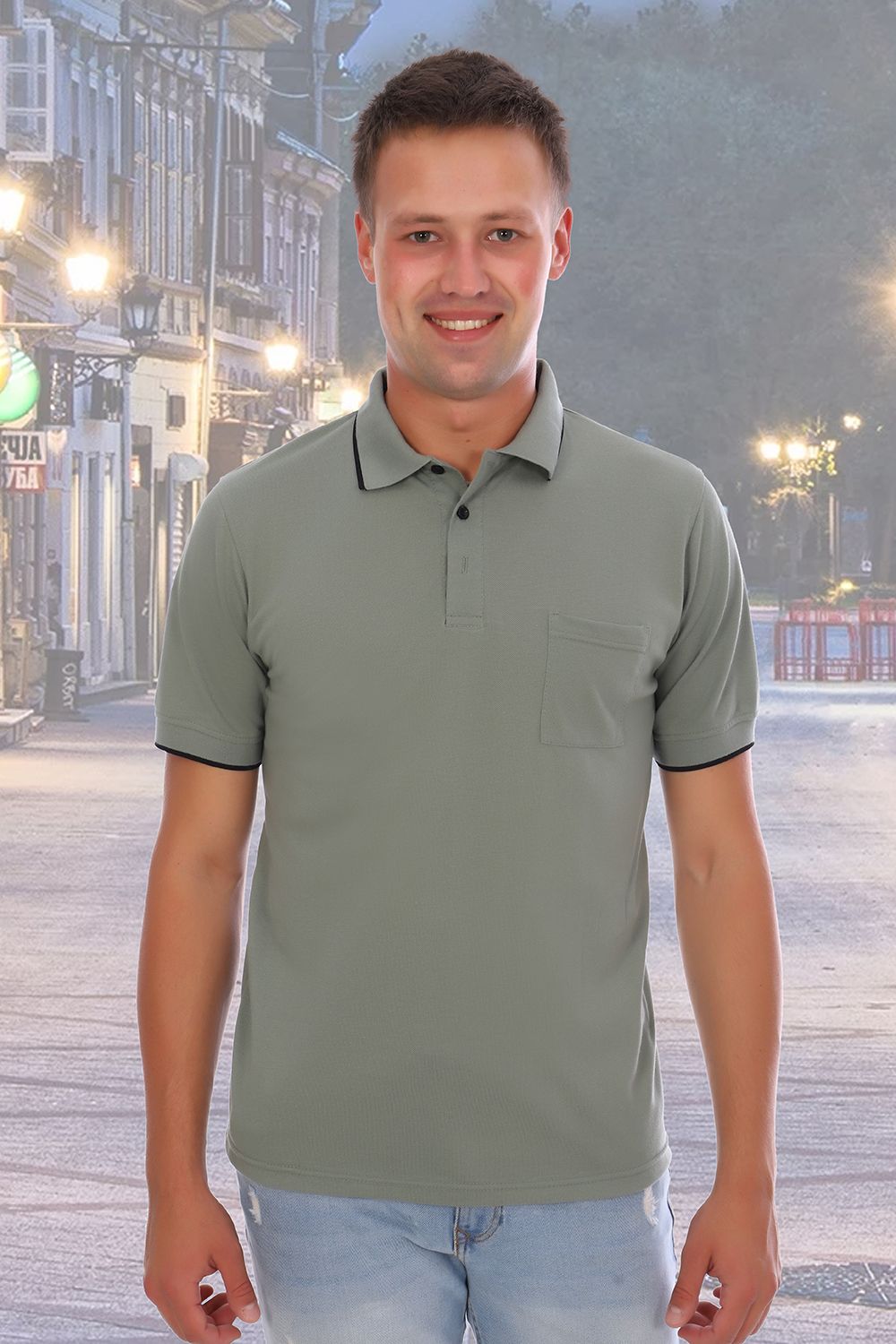Футболка 1750 поло - хаки