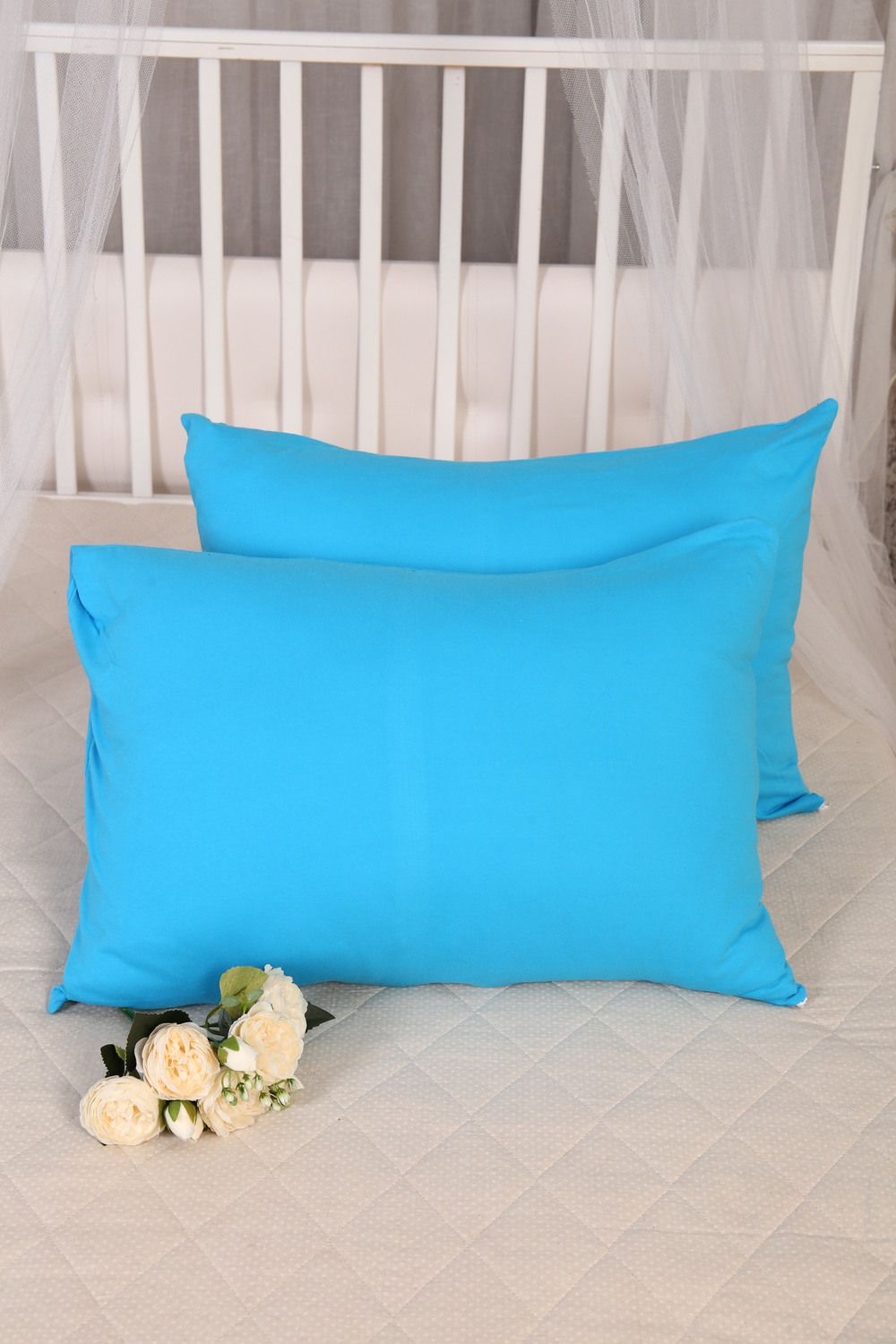 Наволочка Вечер трикотажная 50*70 - голубой