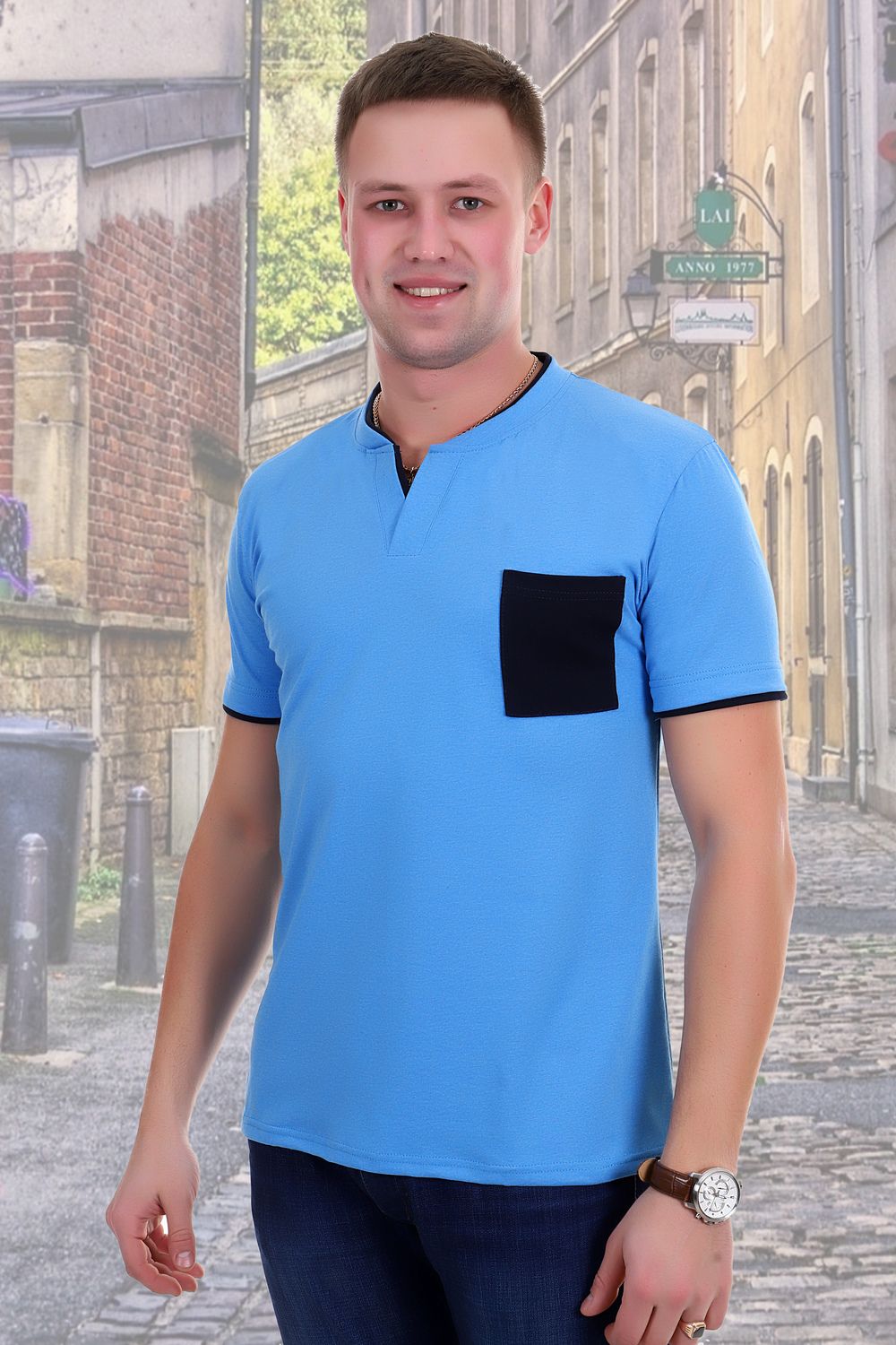 Футболка 1728 - голубой