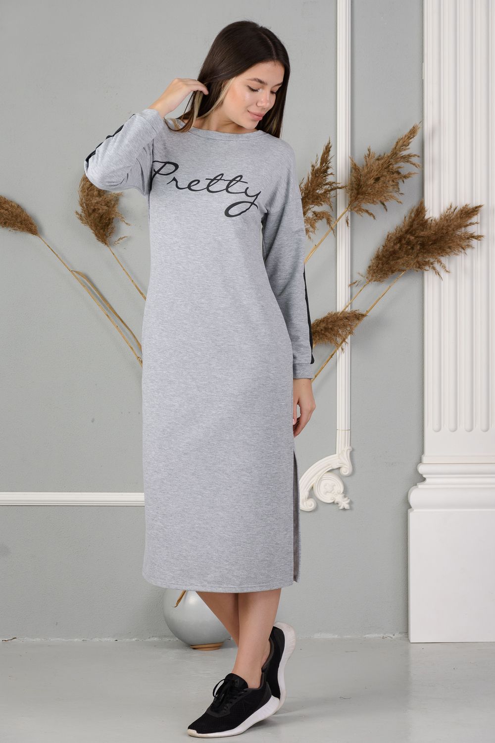 Платье 24835 - серый меланж