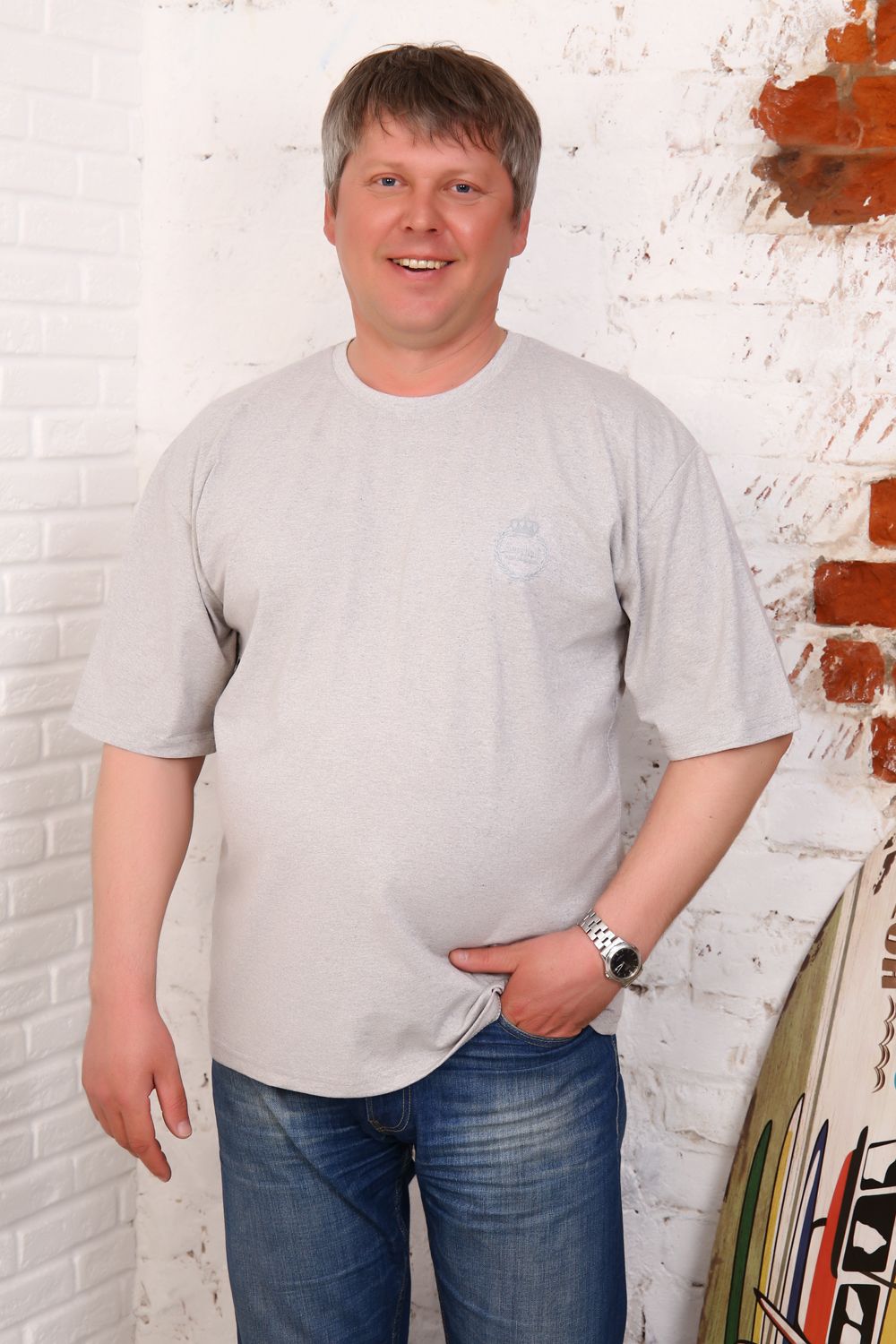 Футболка 5986 - серый-меланж