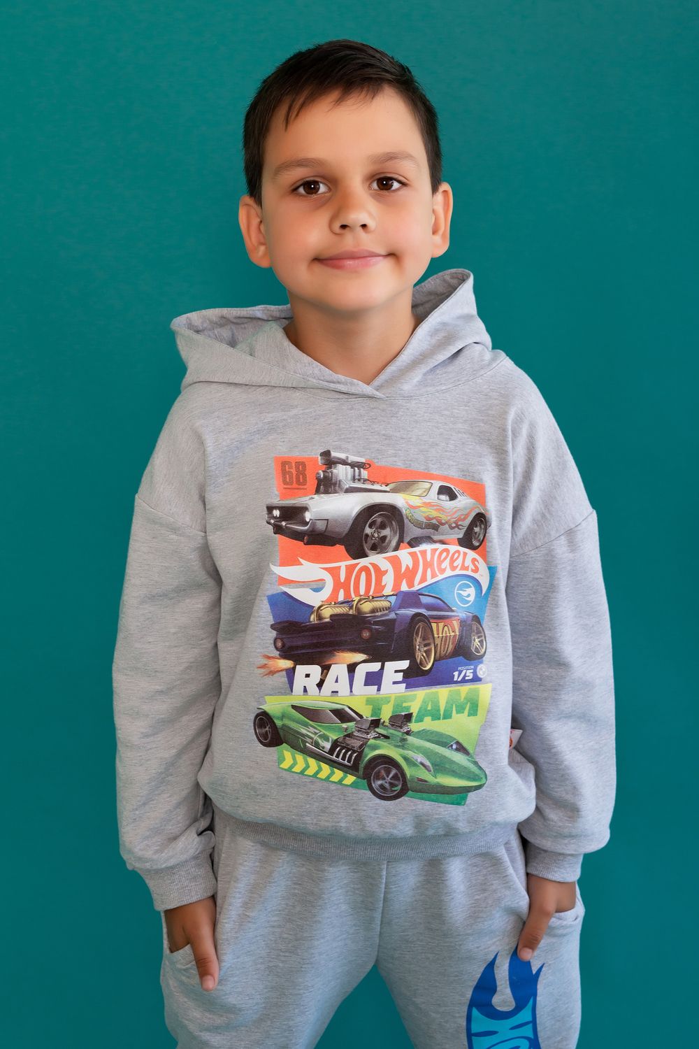 Худи 22757 Hot Wheels - серый меланж