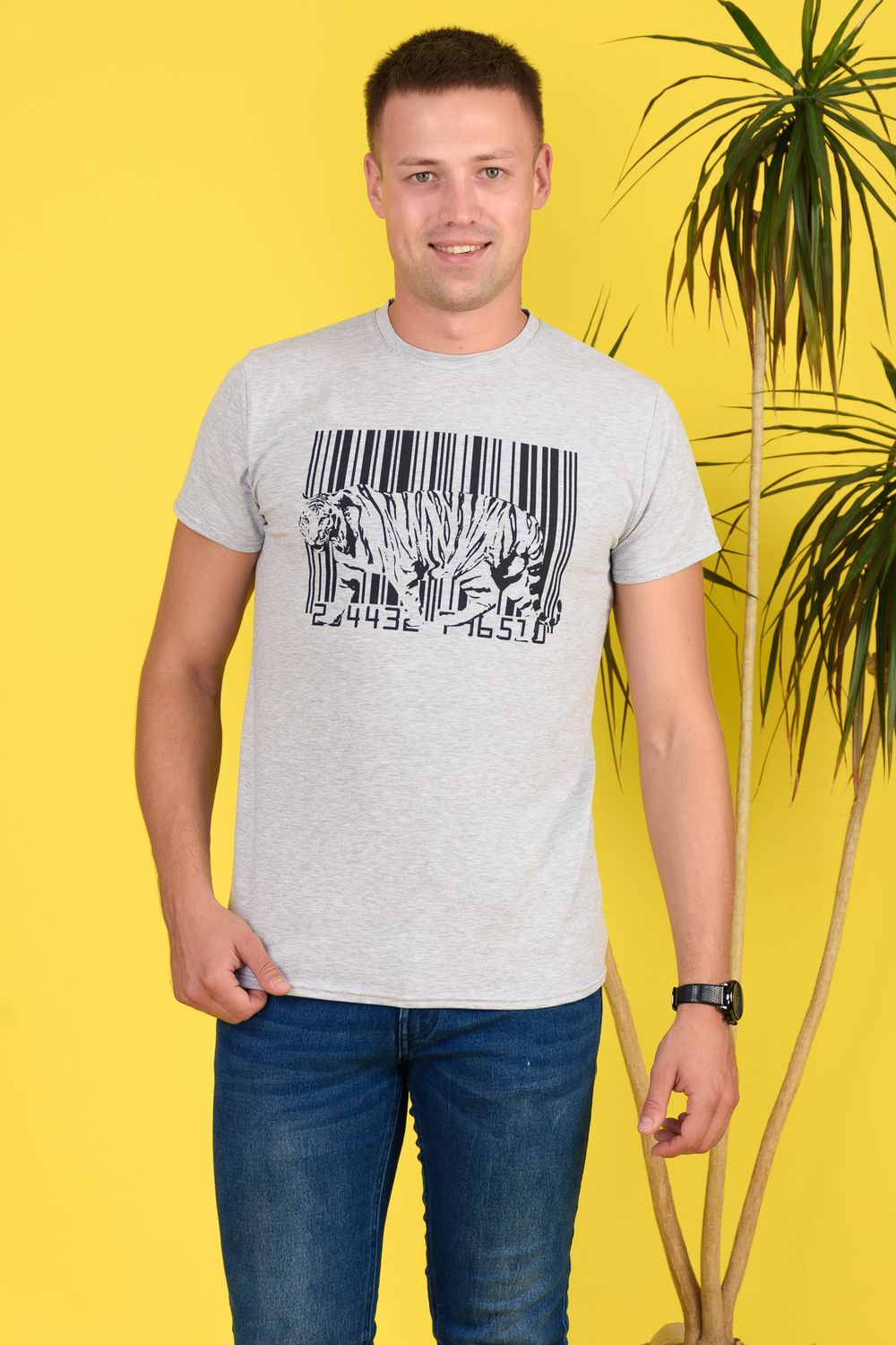 Футболка 24837 - серый меланж