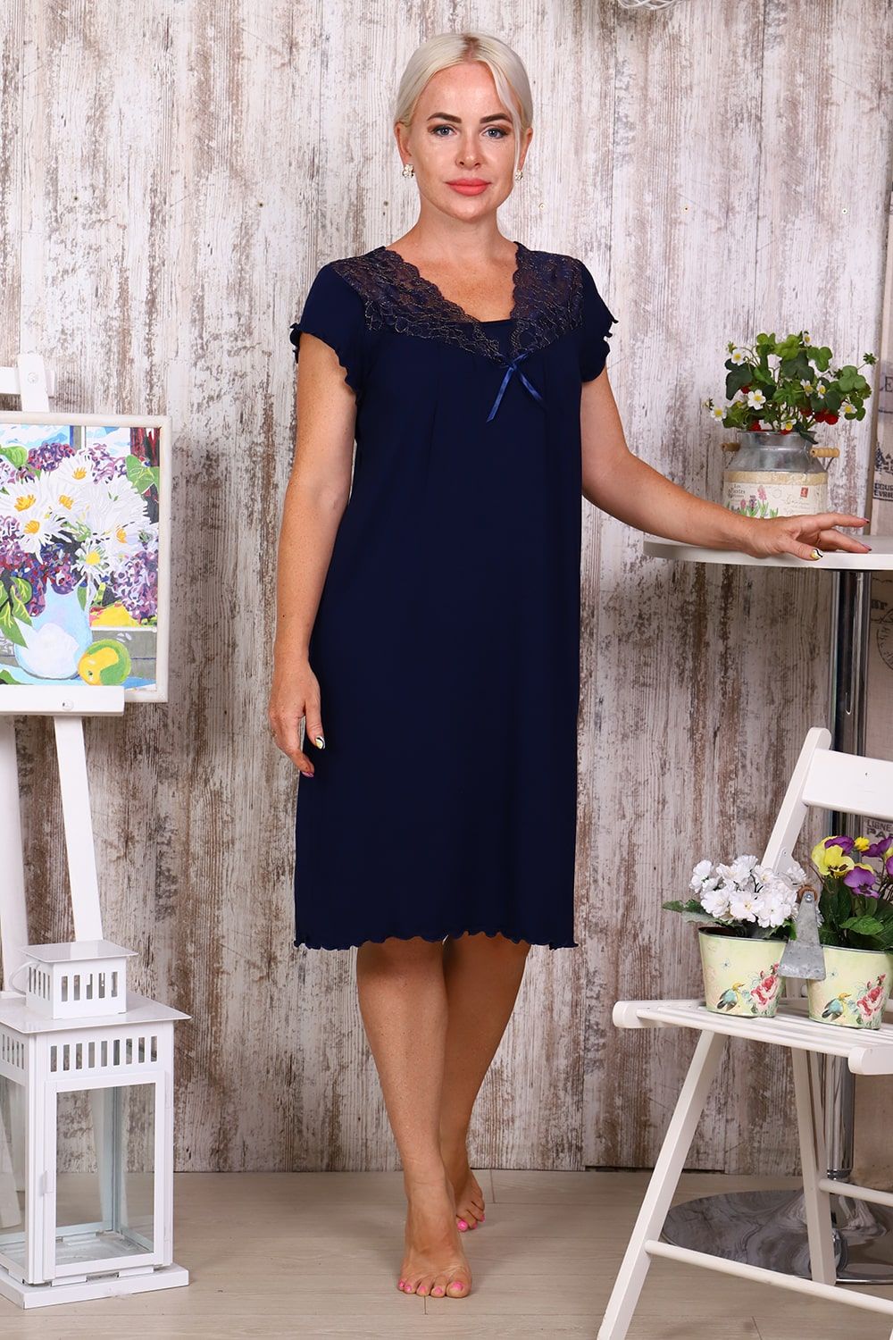 Сорочка 25753 - темно-синий