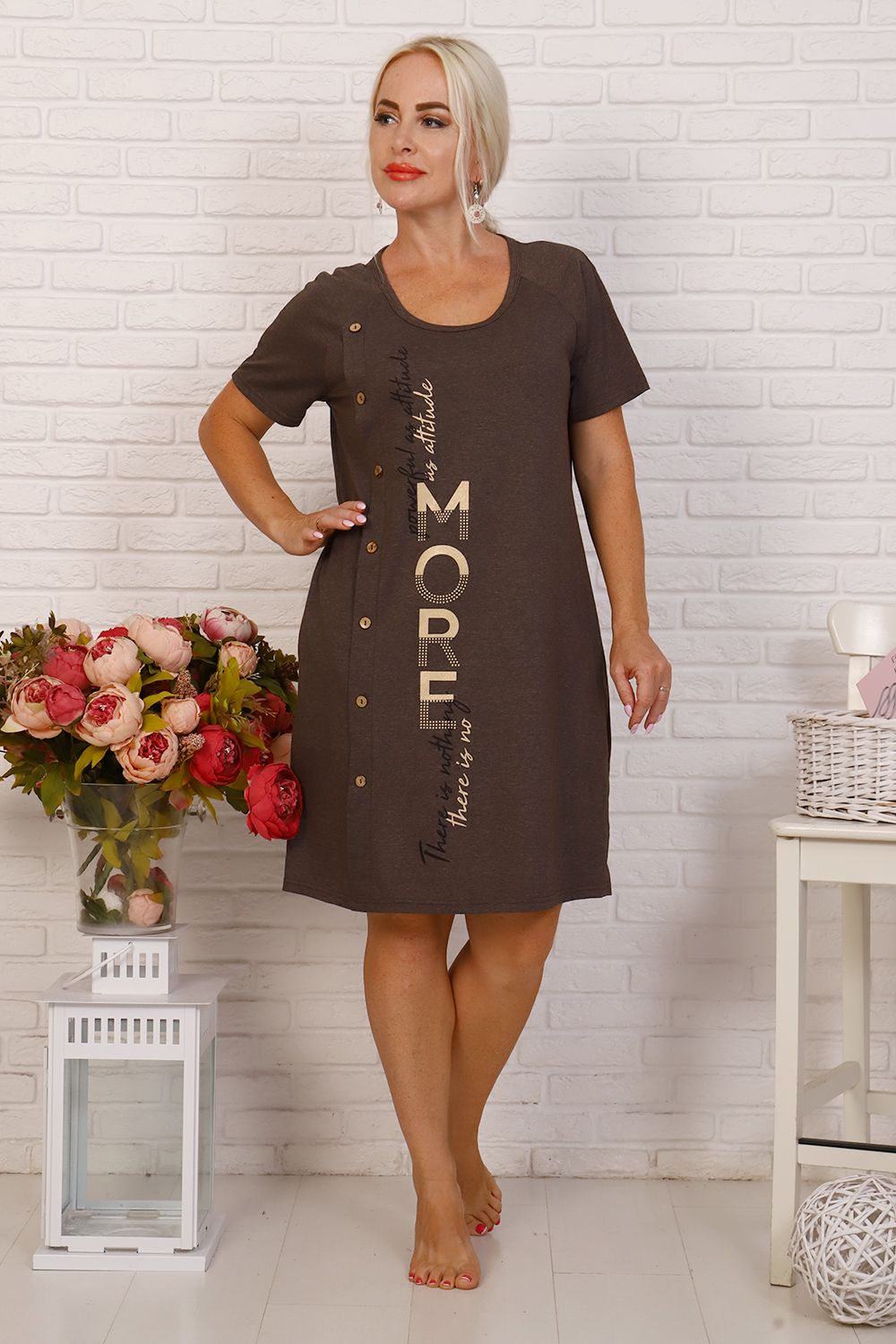 Туника 12600 - коричневый