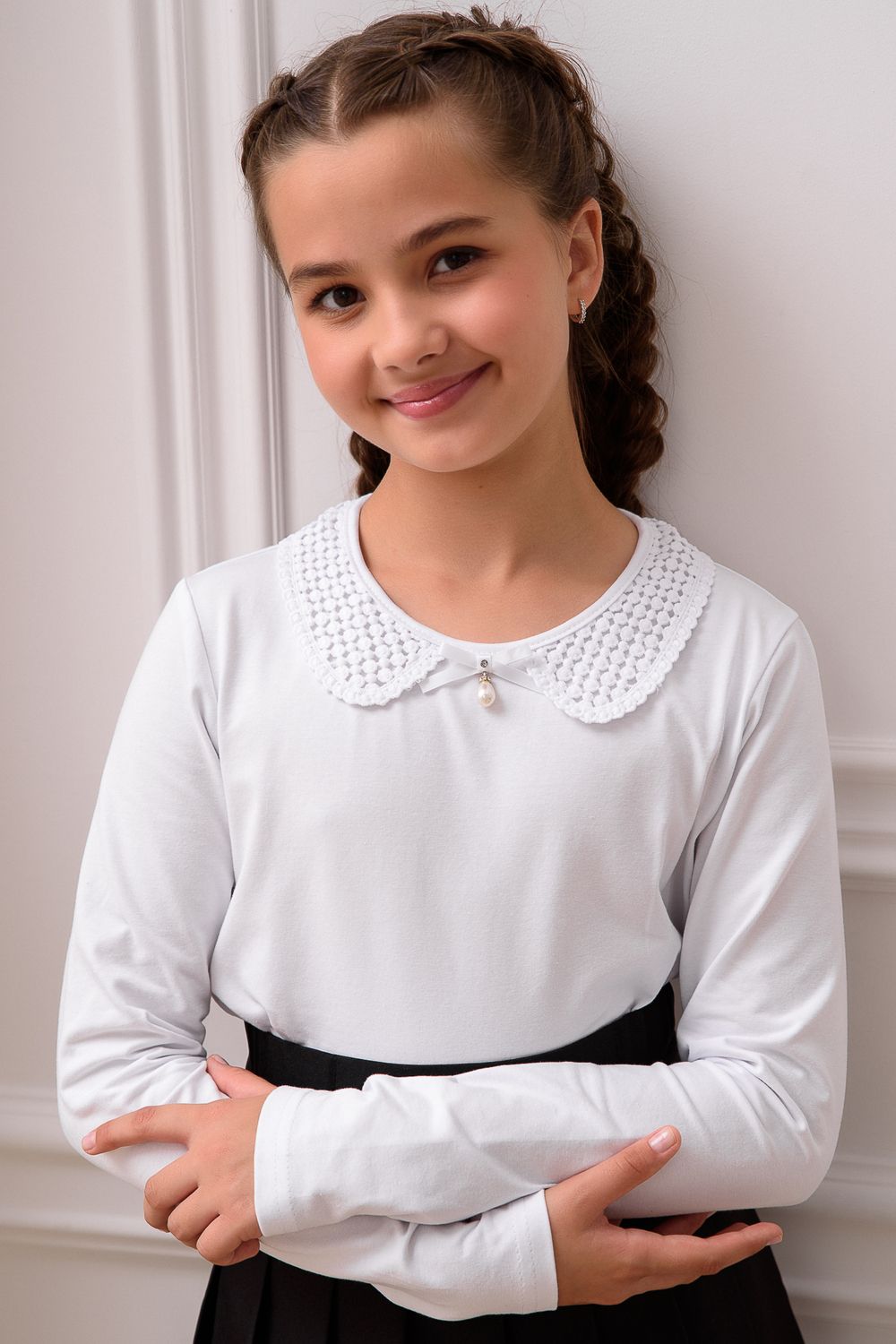 Евгения  блузка дл. рукав - белый