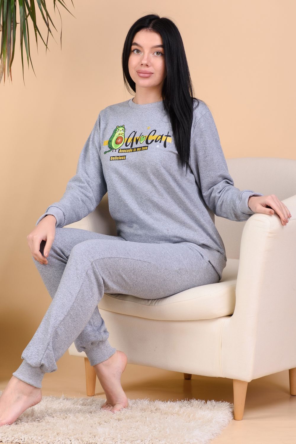 Костюм Эбот - серый-меланж