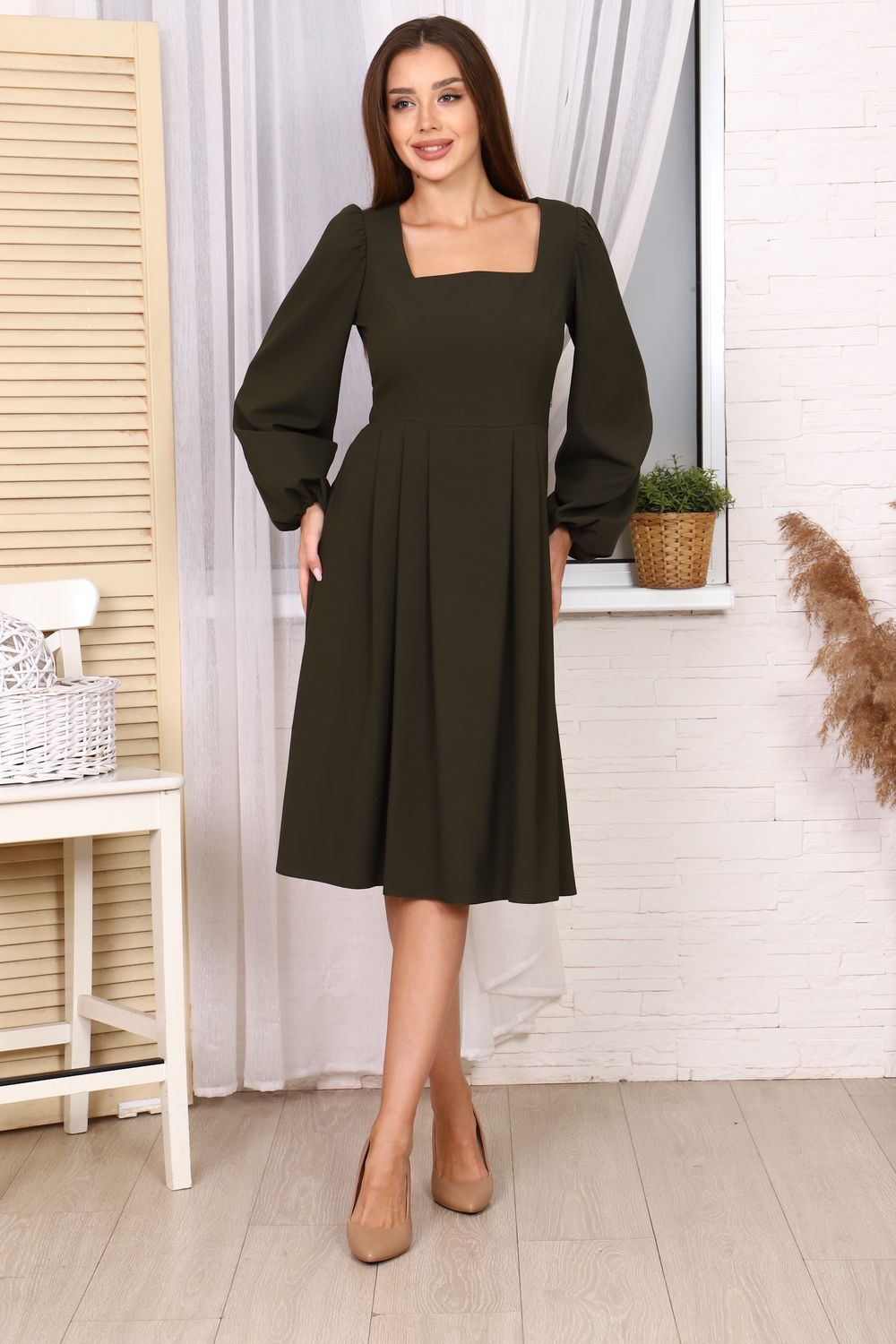 Платье П178н - хаки