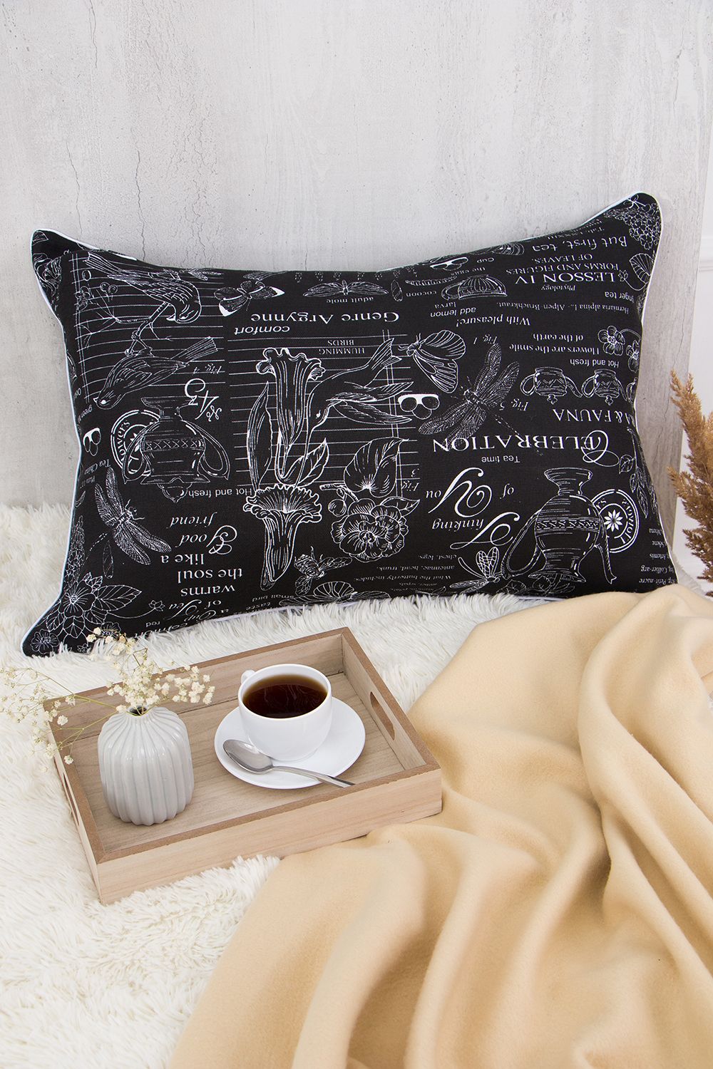 Наволочка Lizzy Home 50013 декоративная - черный