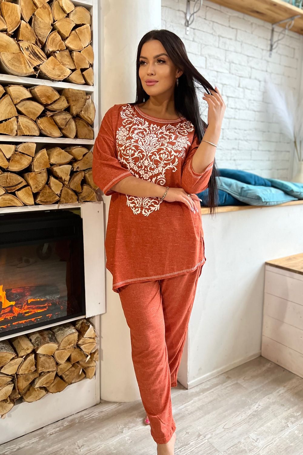 Брюки 8163 - коричневый