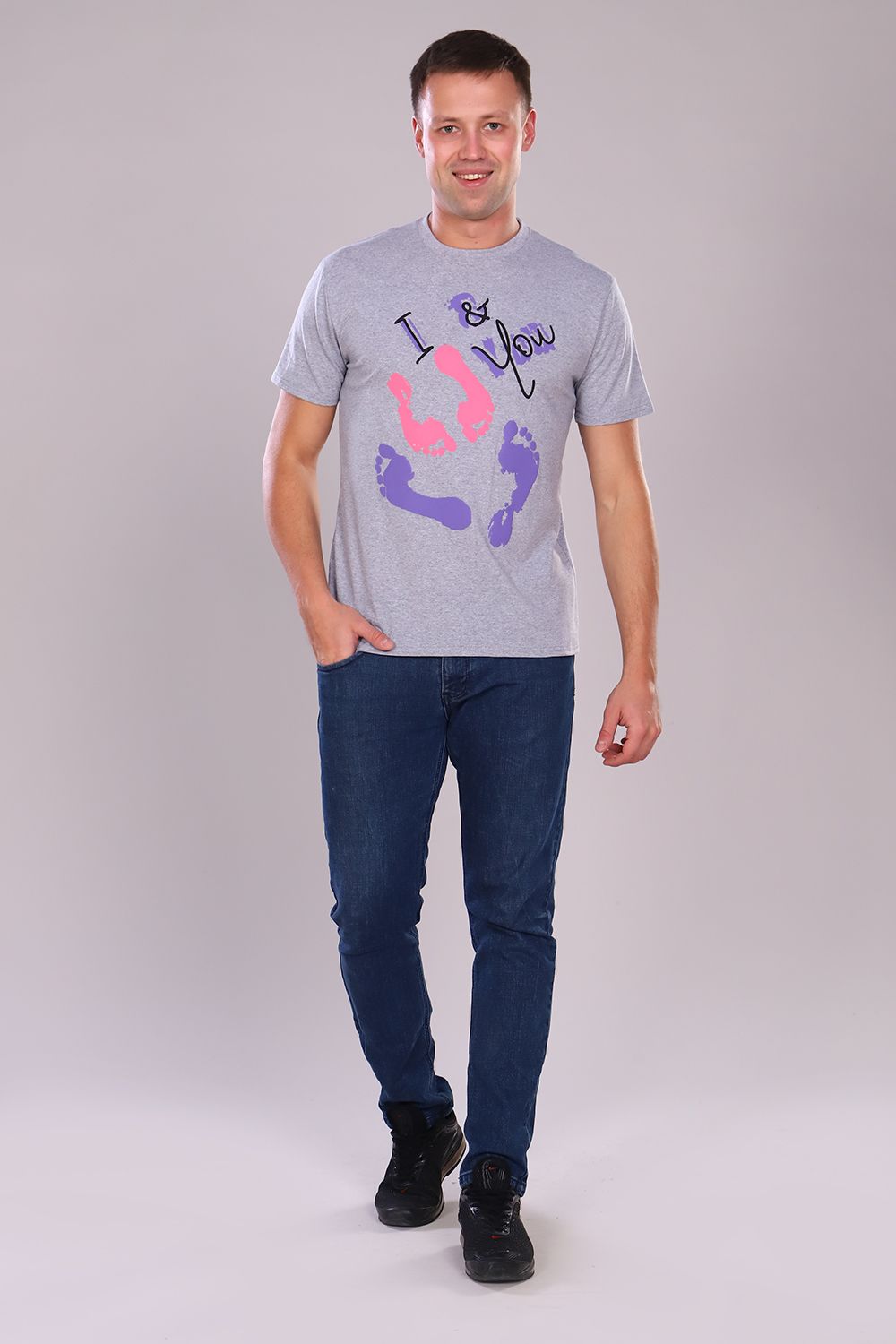 Футболка 24856 - серый меланж