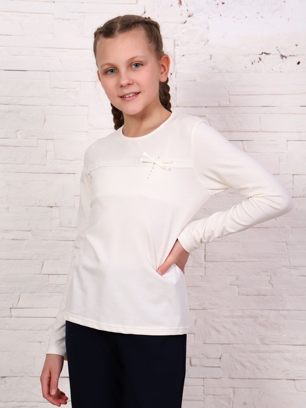 Непоседа блузка детская дл.рукав - экрю