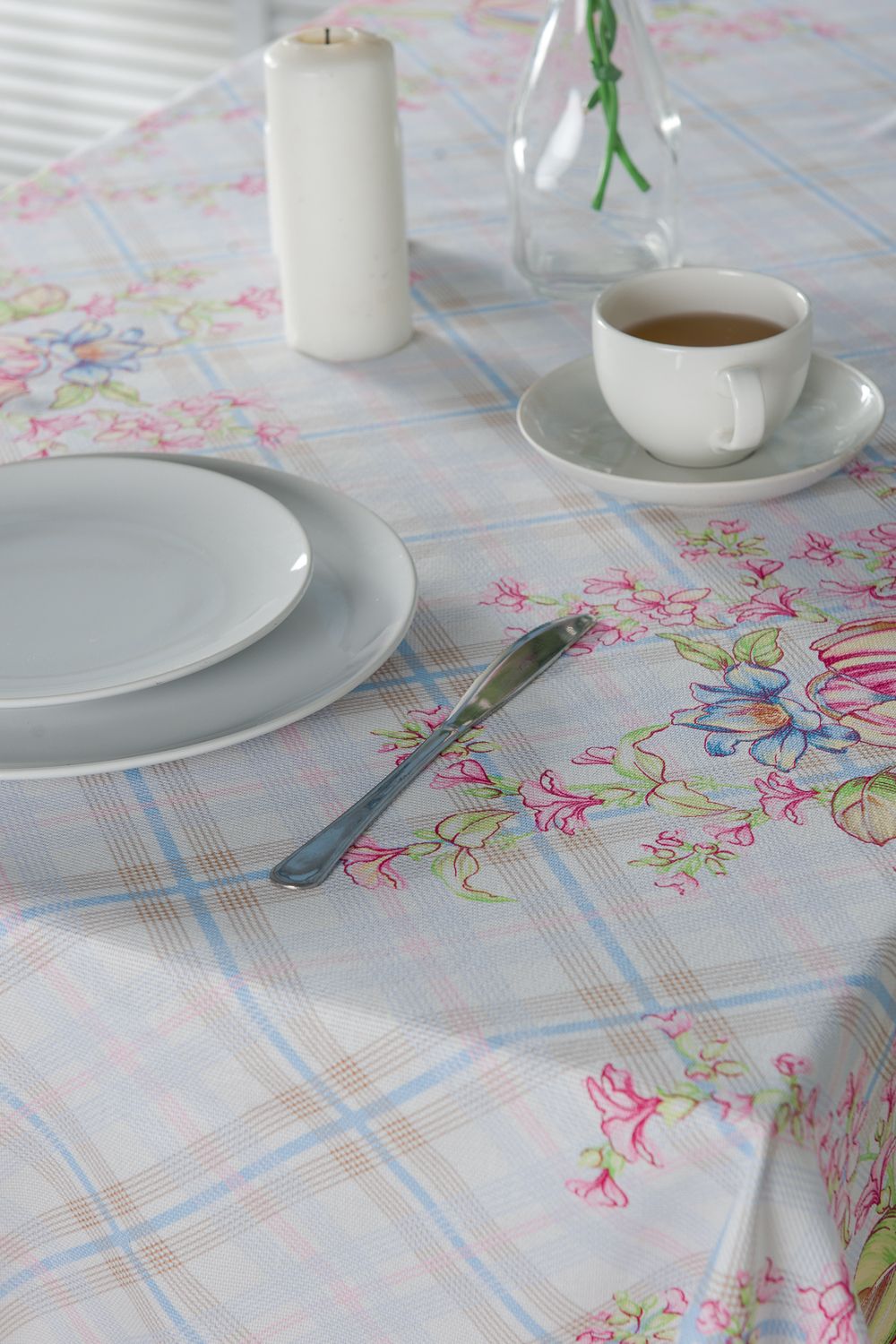 Скатерть Весенний букет - голубой