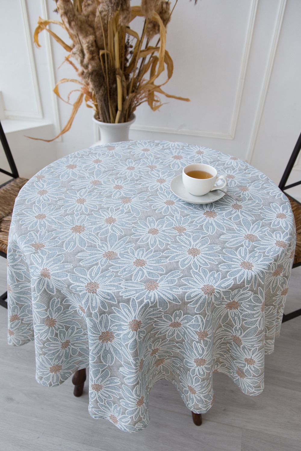 Скатерть София круглая - серый