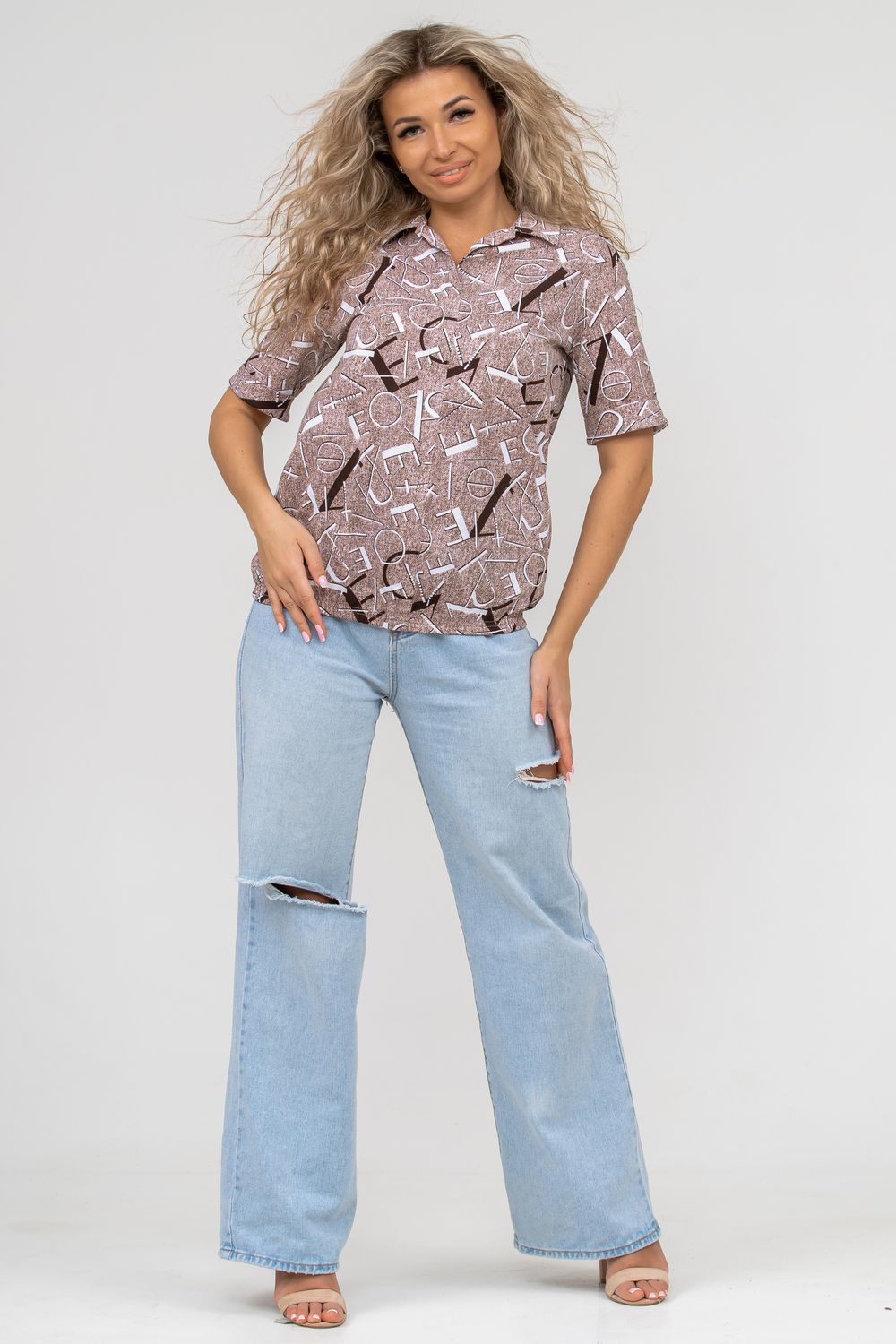 Туника 36540 - коричневый