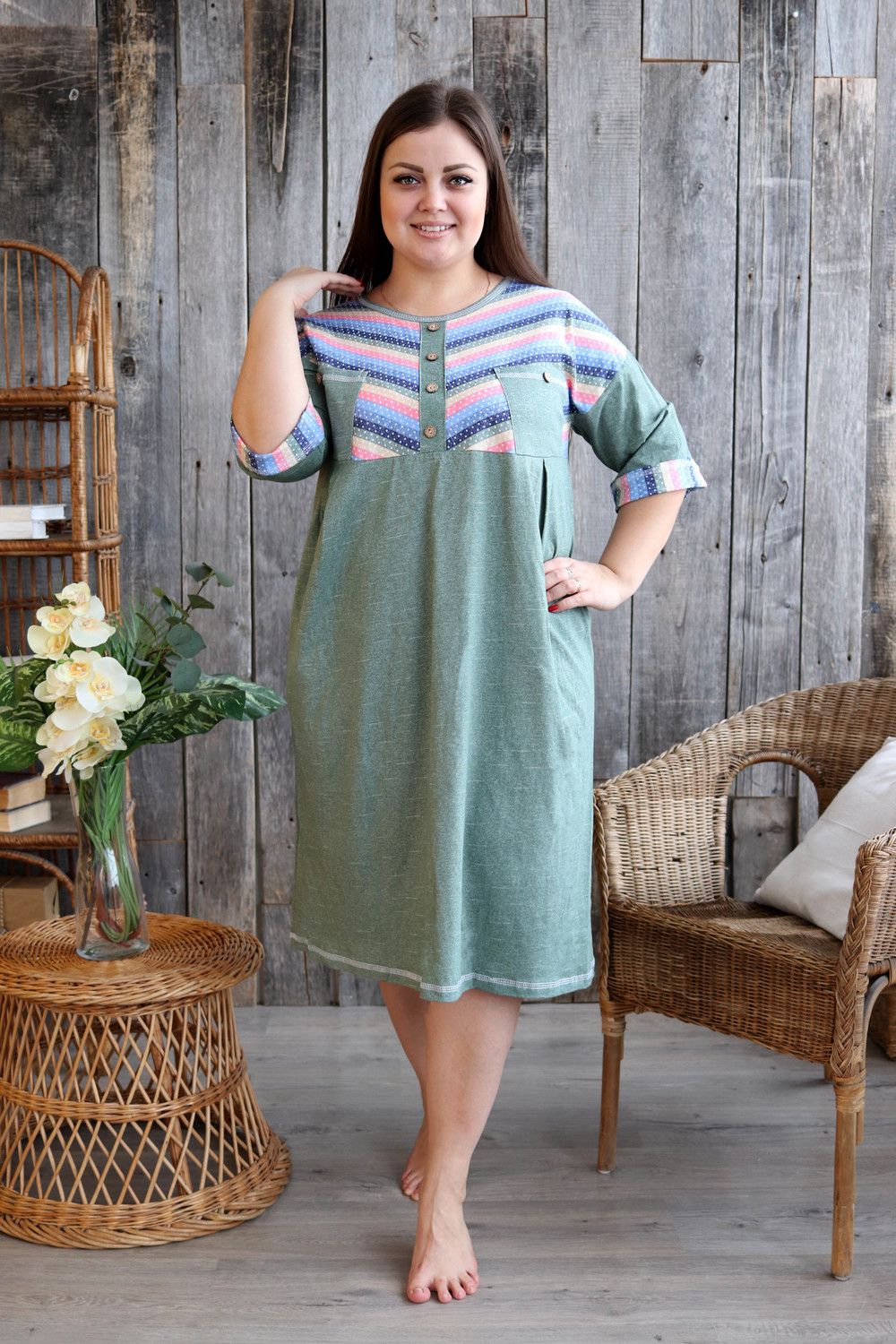 Платье 9104 - олива