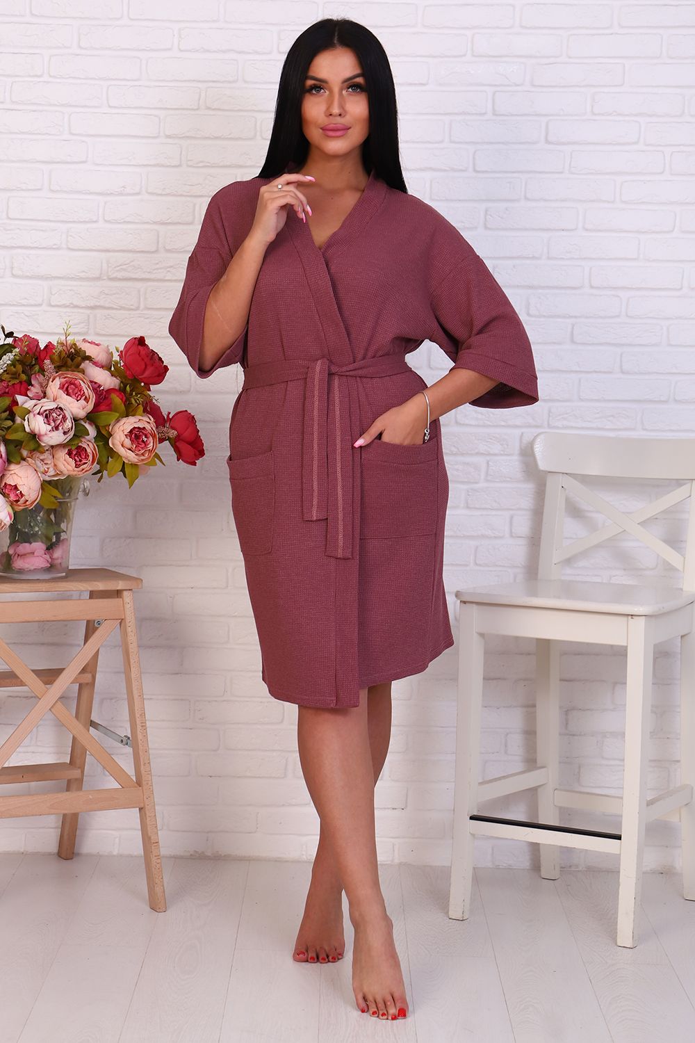 Халат 24868 - брусничный