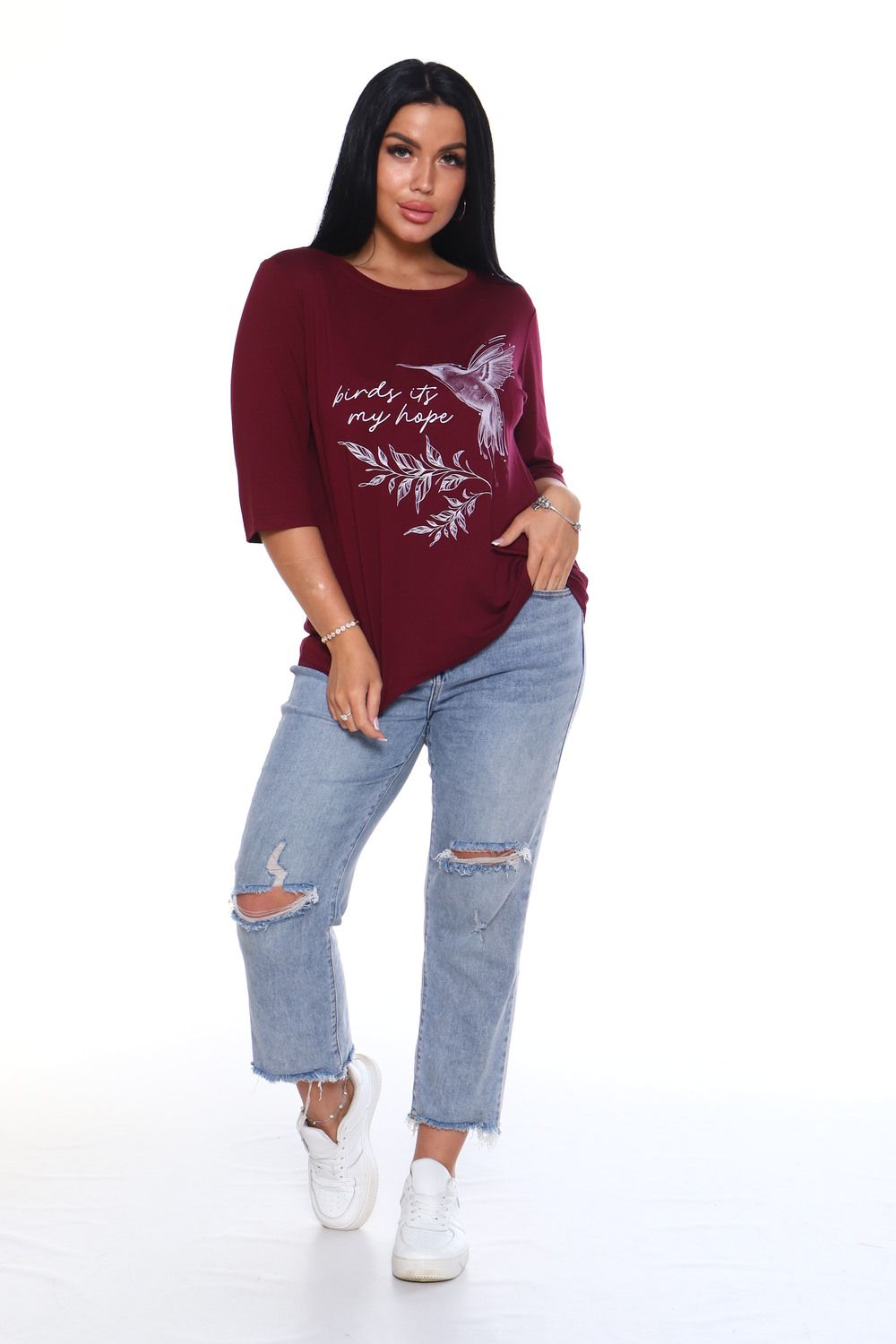 Футболка 6041 - бордо