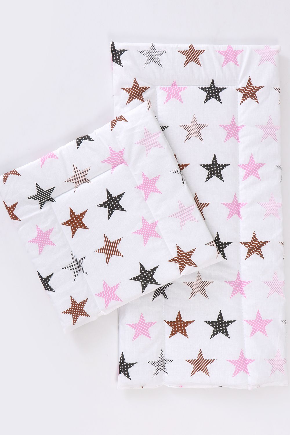 Набор в коляску КОЛ-2П/пэчворг-розовый - белый