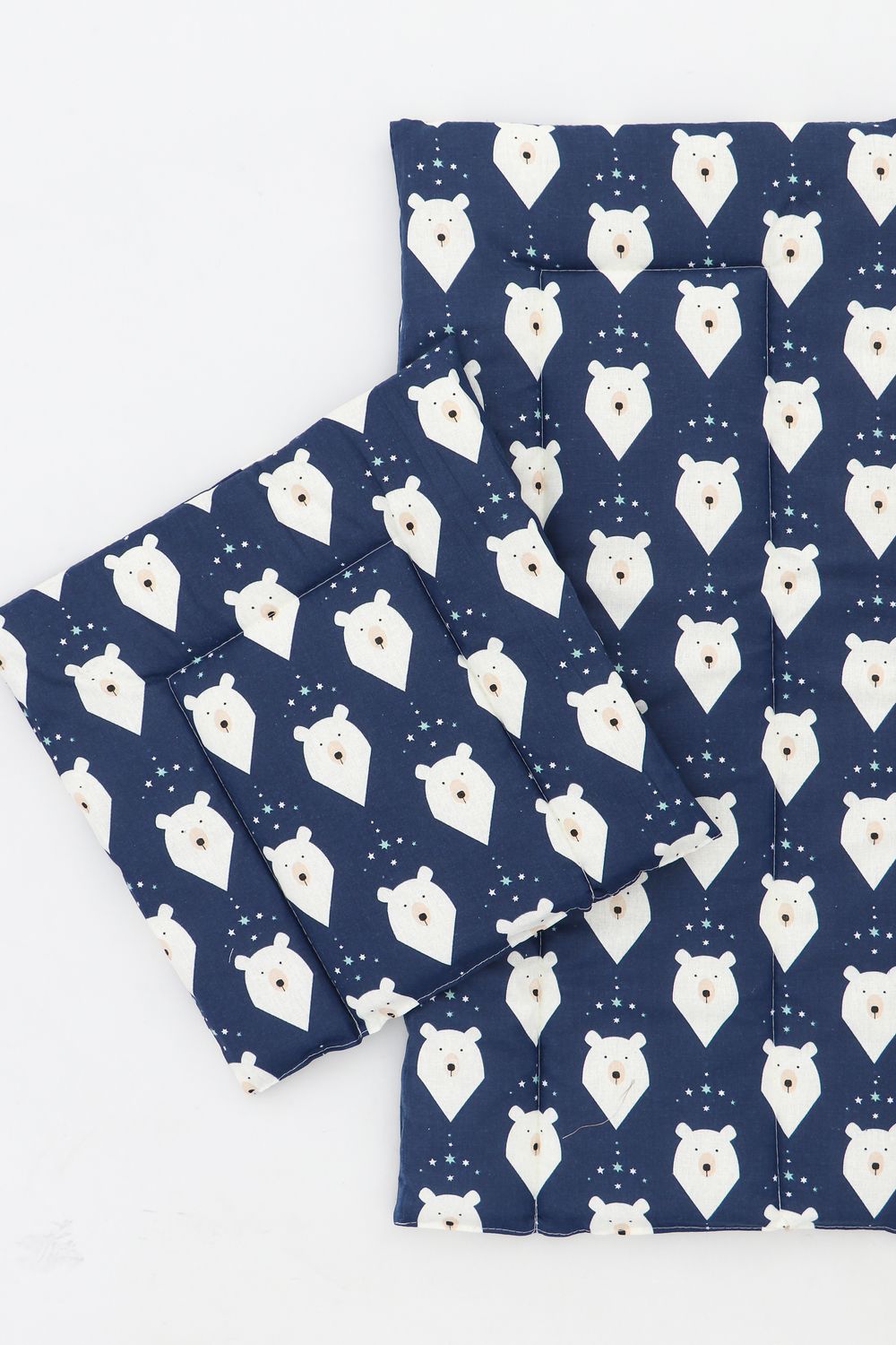 Набор в коляску арт. КОЛ-2П/белый-мишка-синий - синий