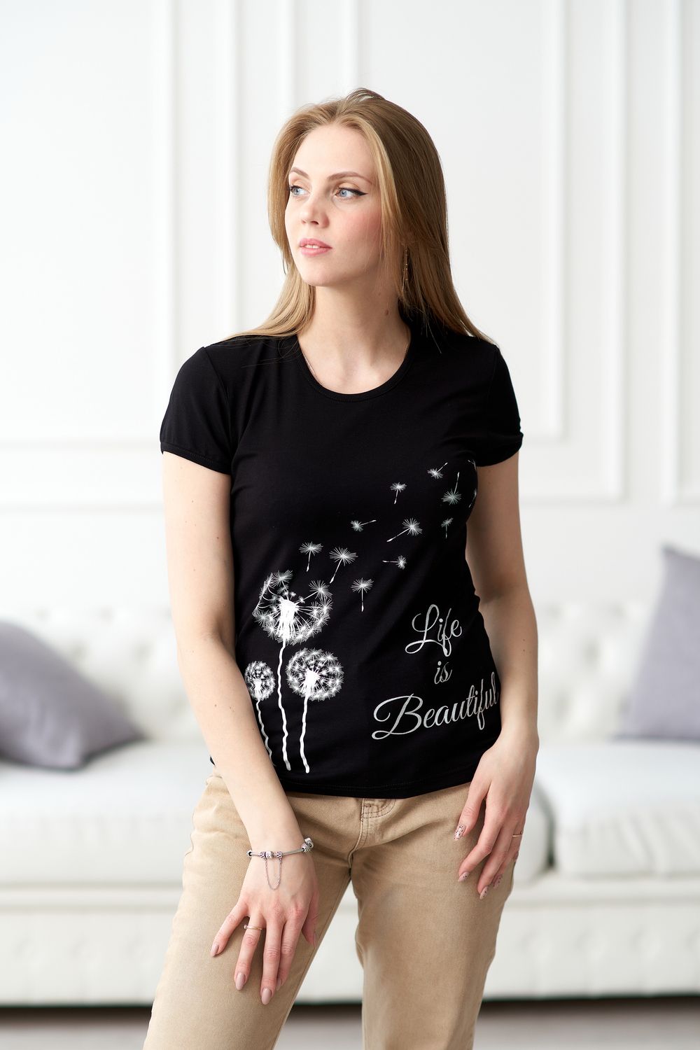 Футболка Одуванчик - черный