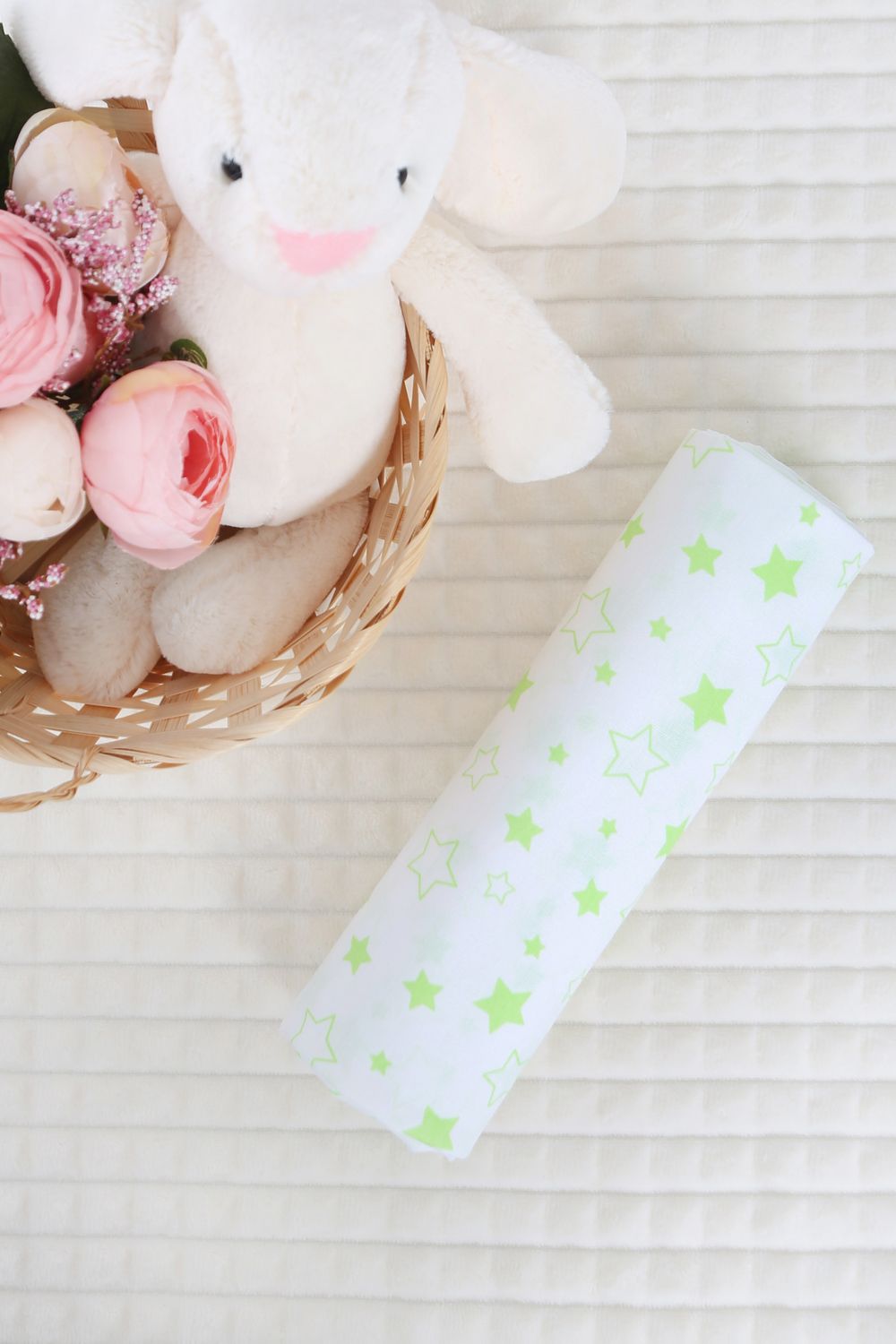 Пеленка из бязи арт. ПЛБ-75/звездочка -салатовая