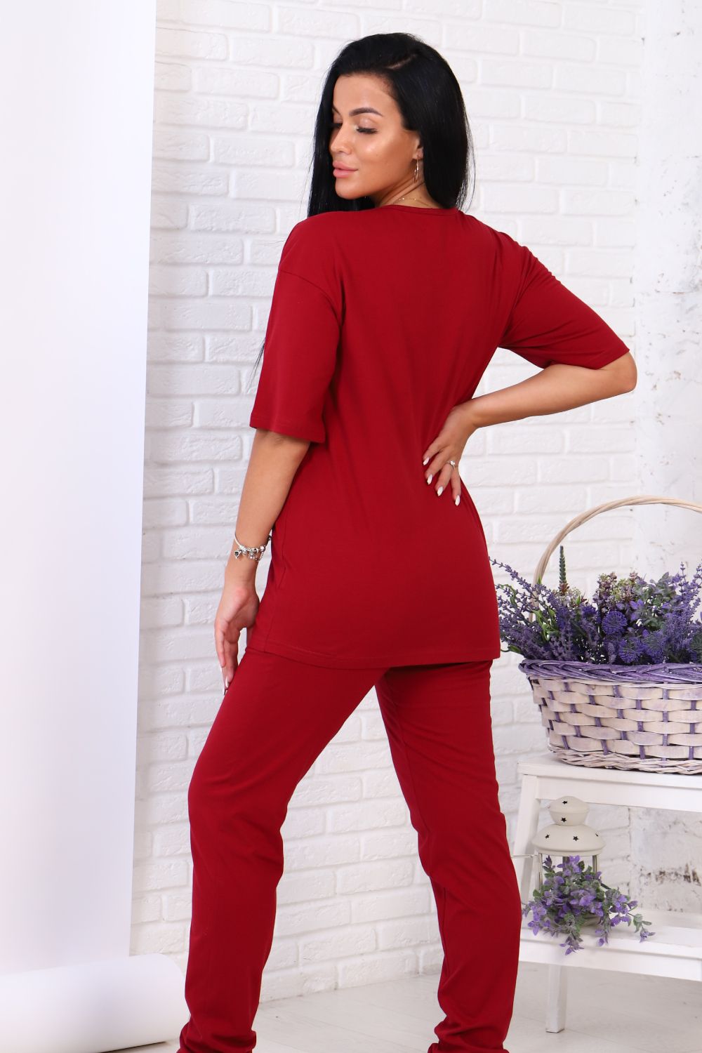 Пижама 57040 - бордовый