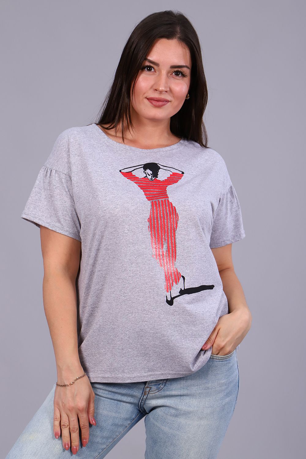 Футболка 24885 - серый меланж