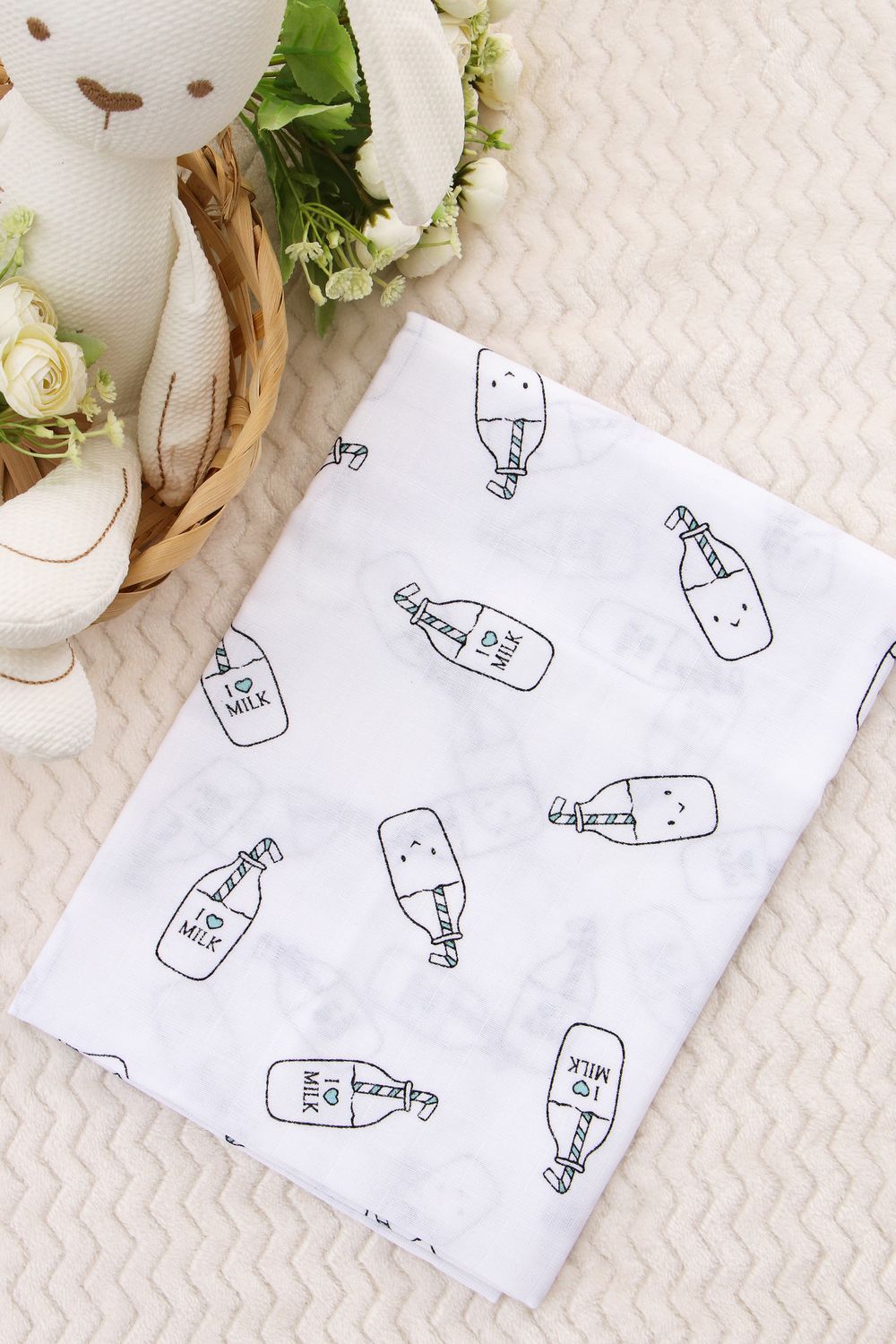 Пеленка из муслина 90х130 арт. ПЛ-М/молоко