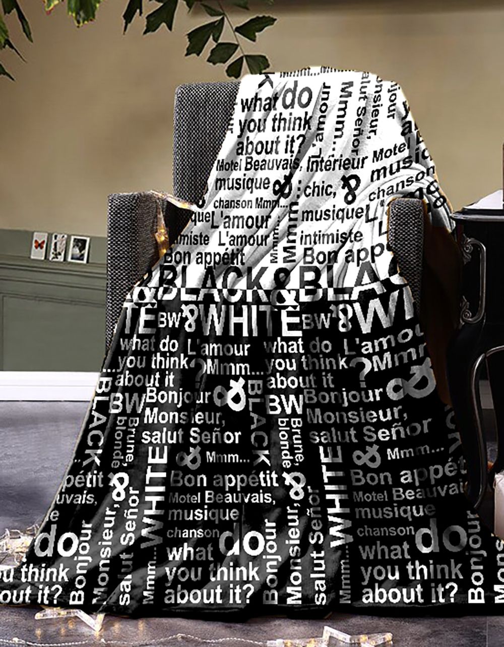 Плед Аэро Софт PAVLine Black&White - черн,бел