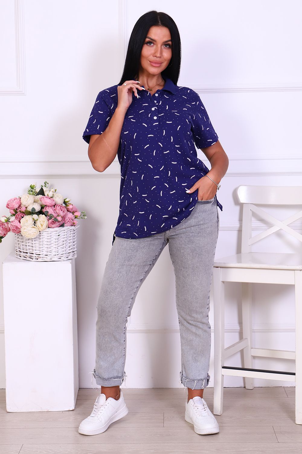 Футболка поло 6753 - синий