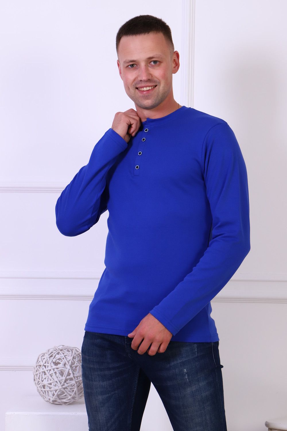 Футболка с дл. рукавом 17572 - василек