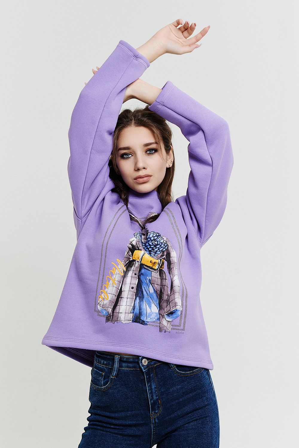 Толстовка 67028 - бледно-сиреневый