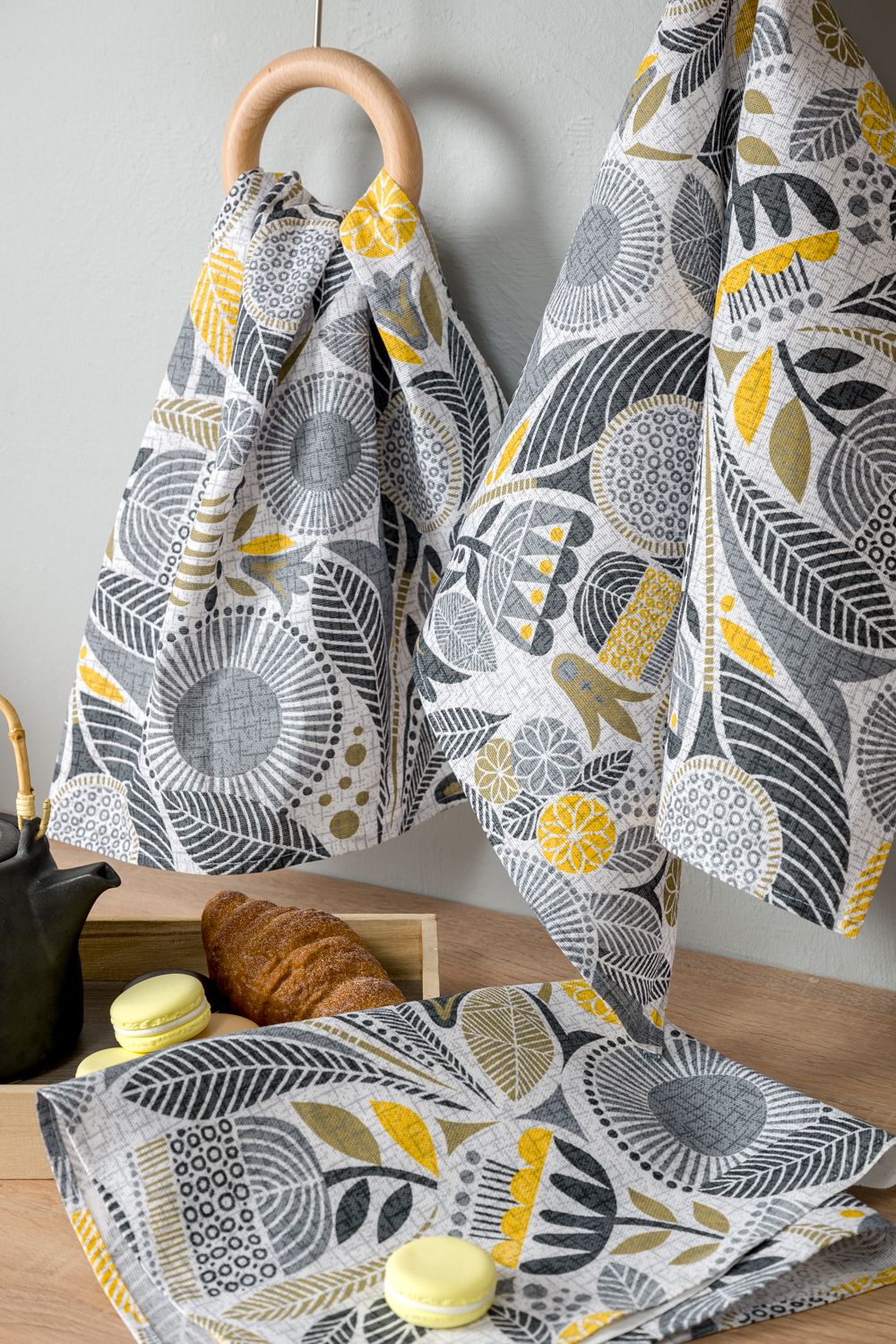 Набор кухонных полотенец Талавера - серый