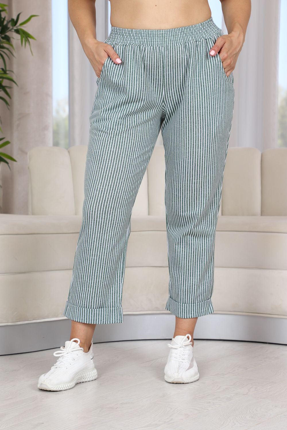 Брюки 9154 - полоса хаки