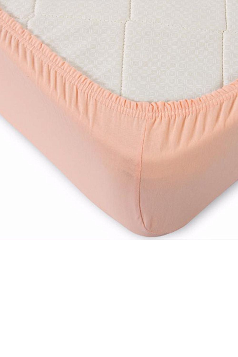 Простынь трикотажная на резинке - персиковый