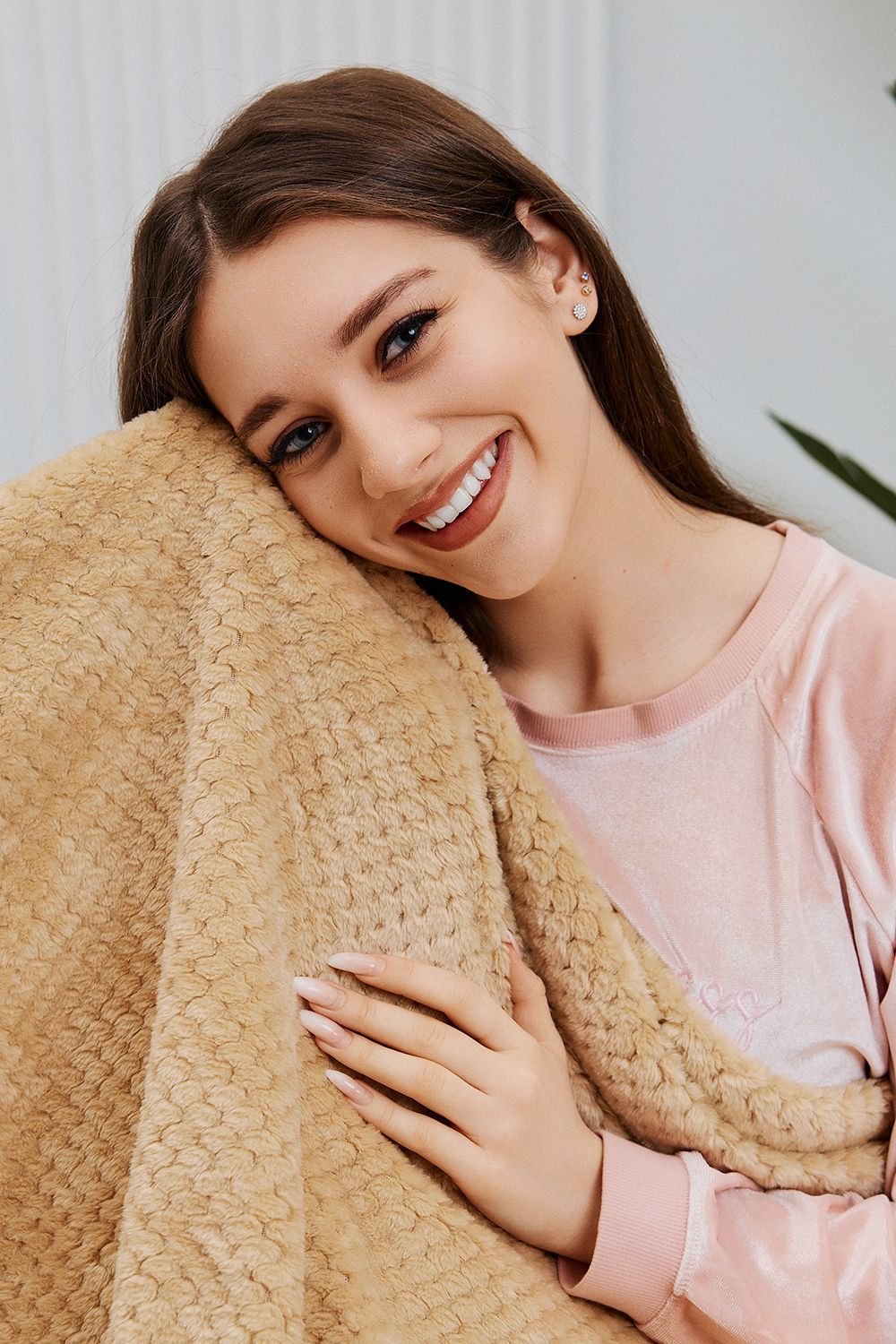 Плед велсофт ST-24 Соты-песок - песок