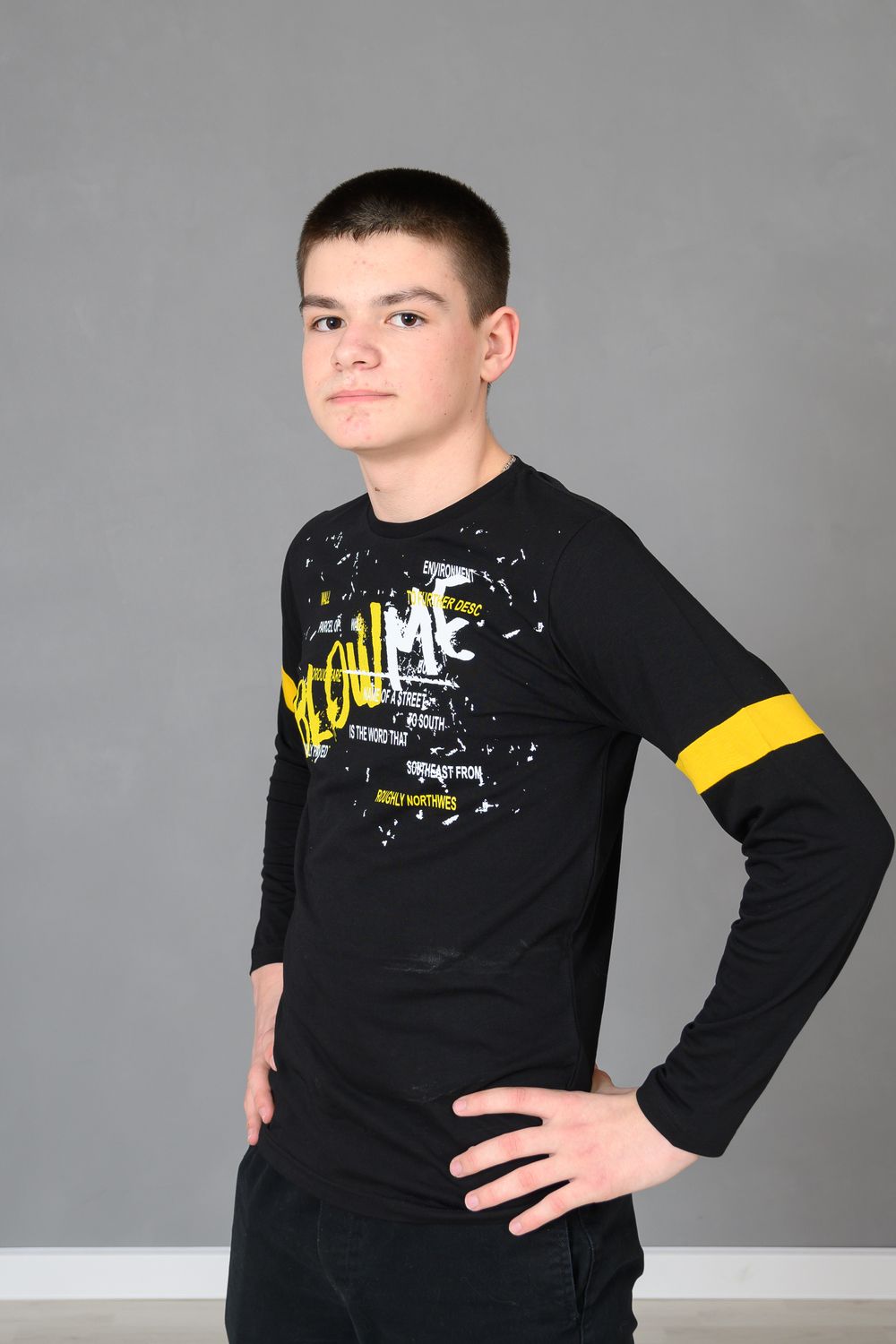 Футболка 83020 подростковая - черный