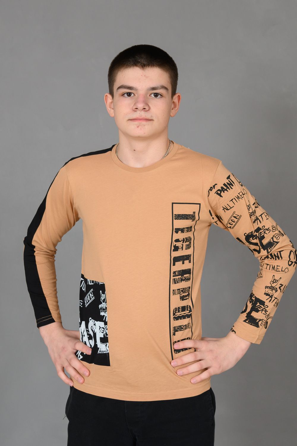 Футболка 83019 подростковая - бежевый