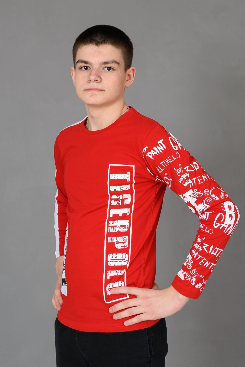 Футболка 83019 подростковая - красный