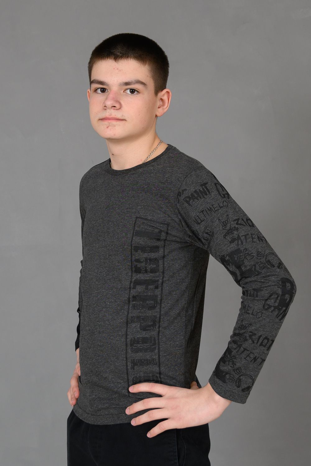 Футболка 83019 подростковая - антрацит