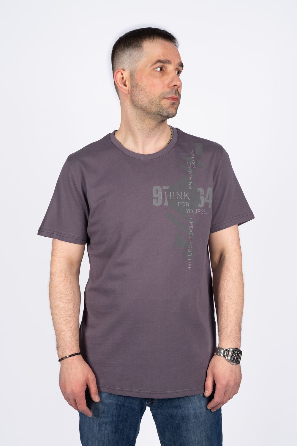 Футболка мужская 54201 - темно-серый