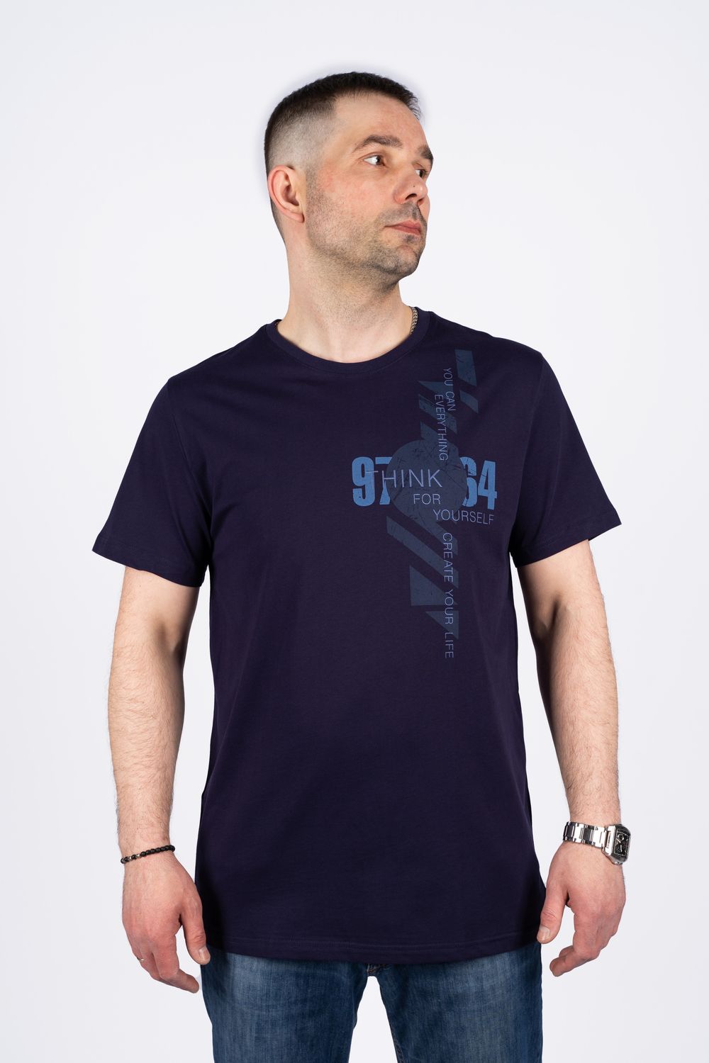 Футболка мужская 54201 - темно-синий