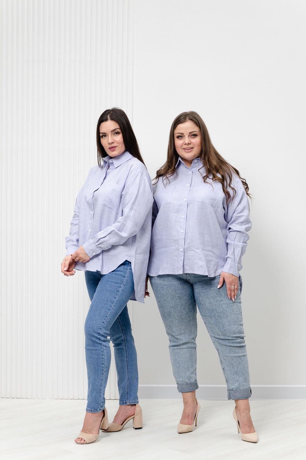 Рубашка LenaLineN арт. 02-001-22 - лиловый