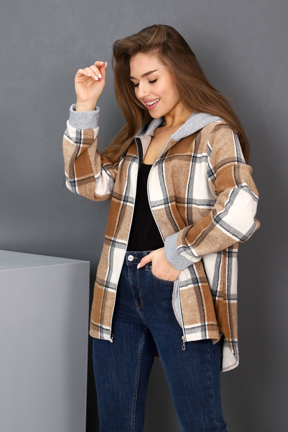 Толстовка 52274 - клетка