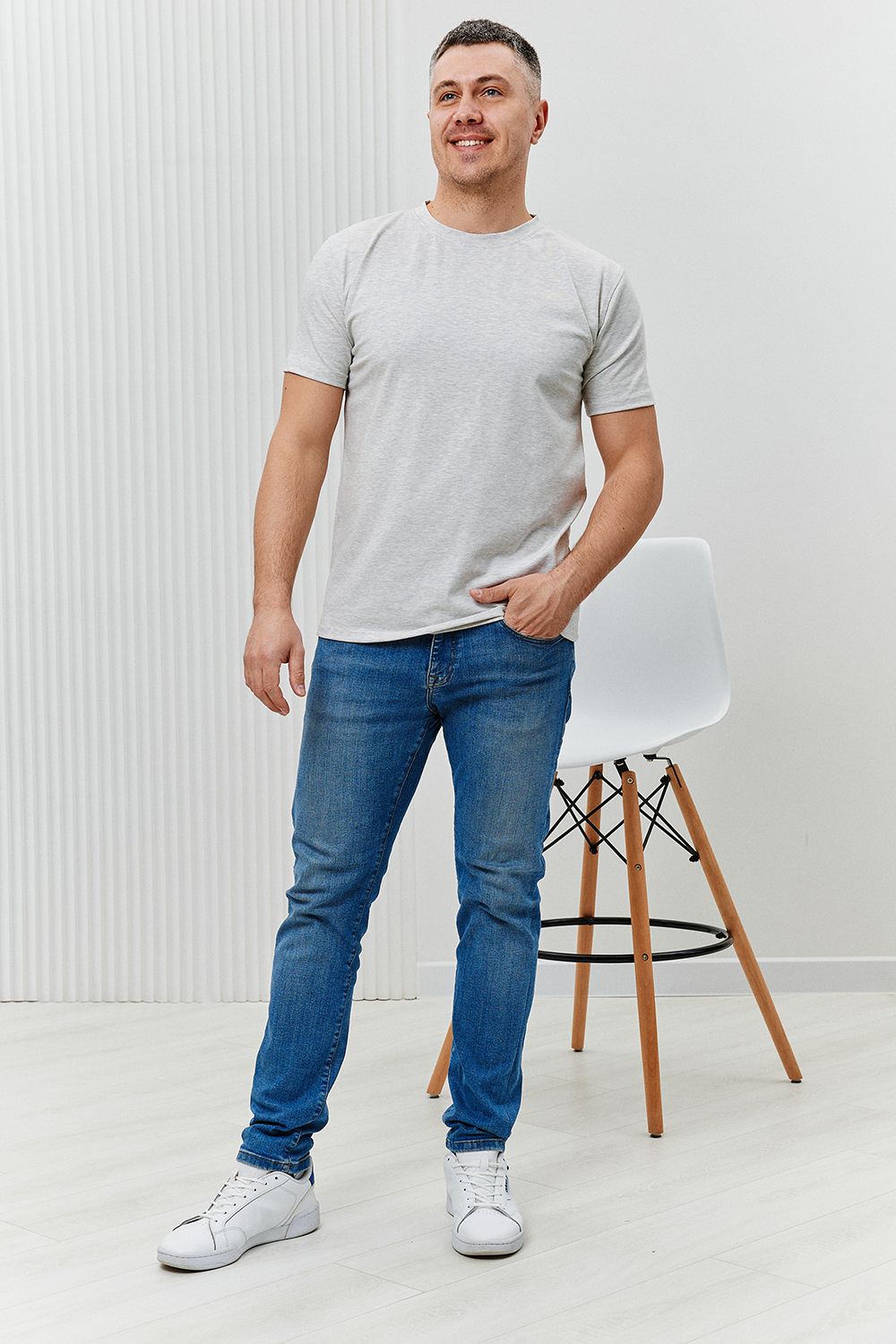 Футболка 6778 - серый меланж