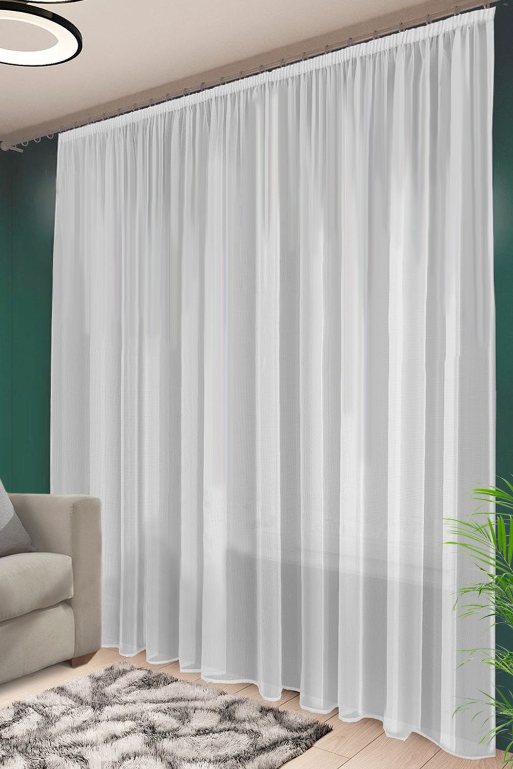 Тюль вуаль Bio-Line шириной 300см - белый