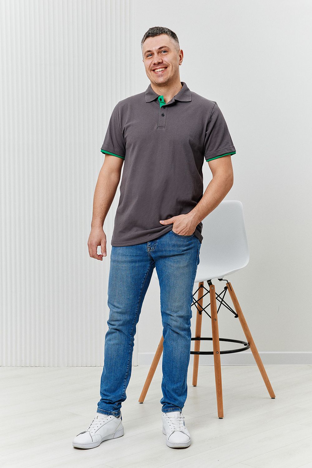 Футболка поло 6777 - зелёный